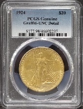 미국 1924년 20$ 리버티 더블 이글 금화 PCGS UNC Details
