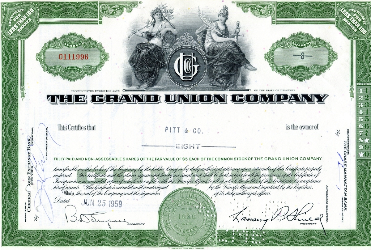 미국 1959년 그랜드 노조 회사 채권