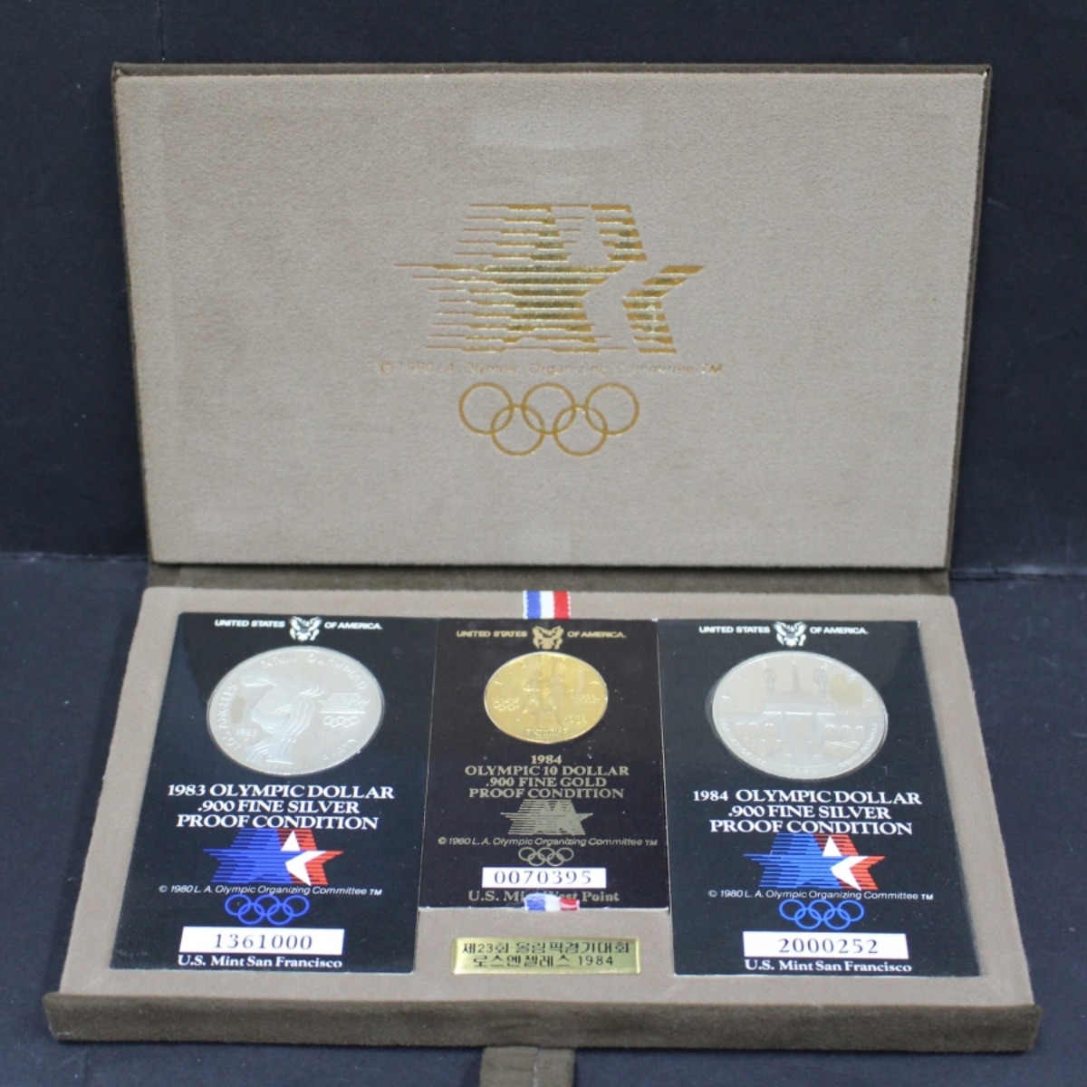 미국 1984년 LA올림픽기념 금은화 3종세트