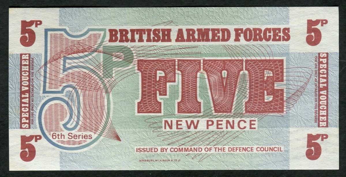 영국 1972년 군표 - 5펜스 미사용