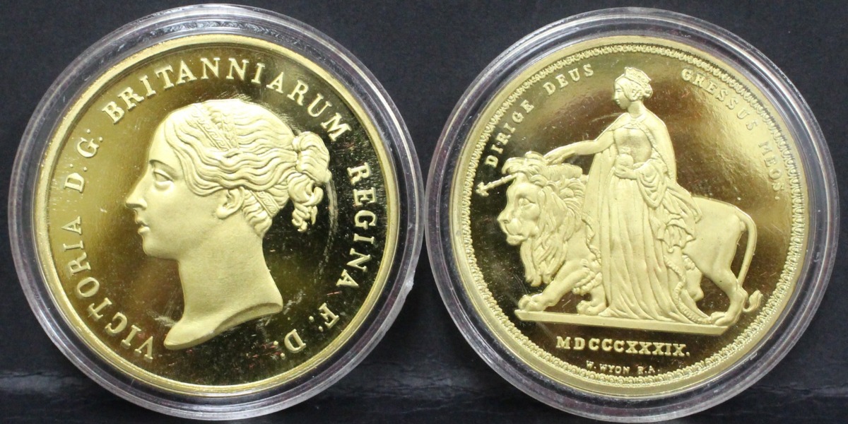 중국 1996년 세계 유명 코인 - 우나 앤 라이언 (영국 1839년 발행) 2종 동메달 세트