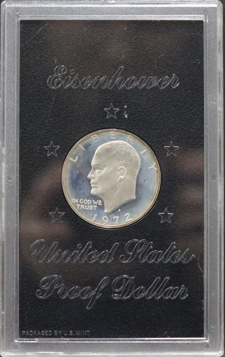 미국 1972년 아이젠하워 달러 프루프 은화 - 미국 조폐청 정식 발행 브라운 케이스 (US Mint Package)