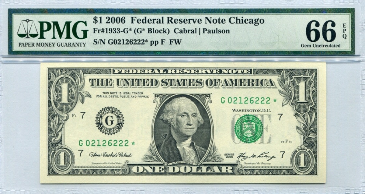 미국 2006년 1$ 1달러 스타 노트 (보충권) PMG 66등급