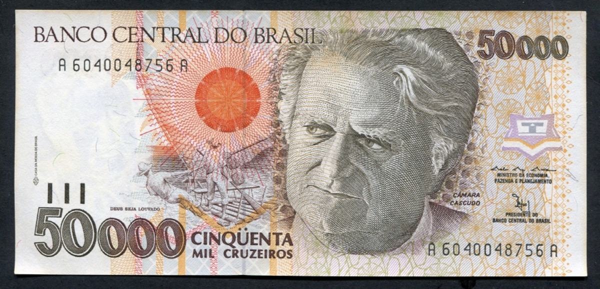 브라질 1992년 50000크루제이루 미사용