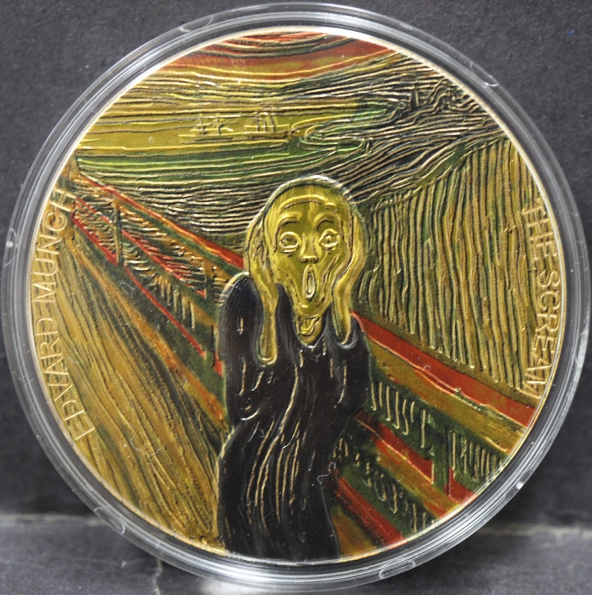 가나 2022년 뭉크 미술 작품 명화 - 절규 (스크림, Scream) 금도금 은화