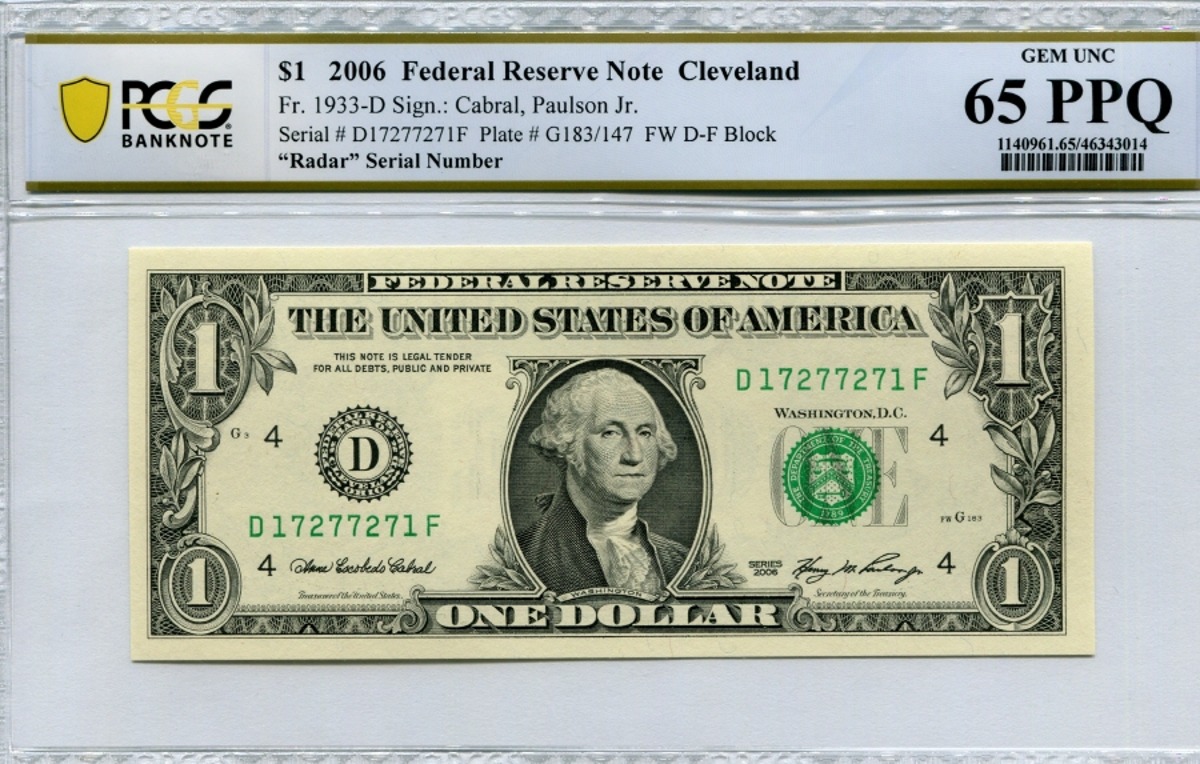 미국 2006년 1달러 레이더 (1727 7271) PCGS 65등급