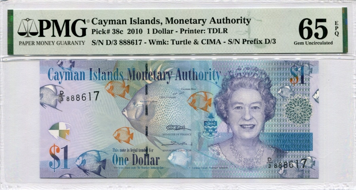 케이만섬 (카리브해) 2010년 1달러 PMG 65등급