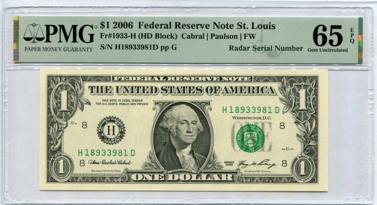 미국 2006년 1달러 레이더 (1893 3981) PMG 65등급