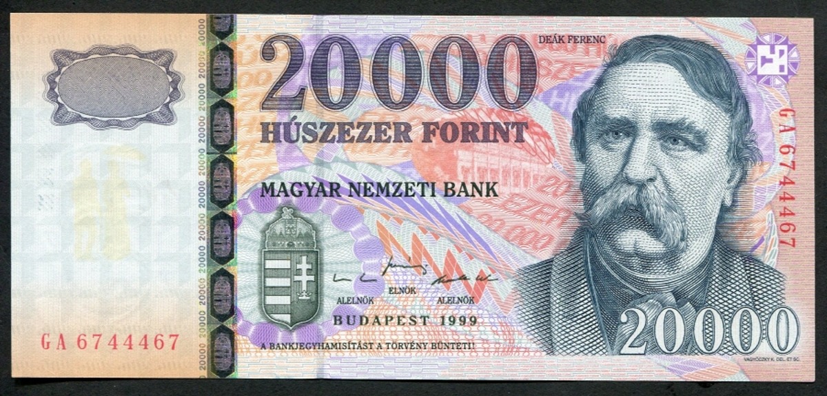 헝가리 1999년 20000포린트 미사용 (20,000포린트 최고액권)