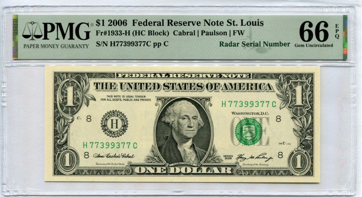 미국 2006년 1달러 레이더 (7739 9377) PMG 66등급