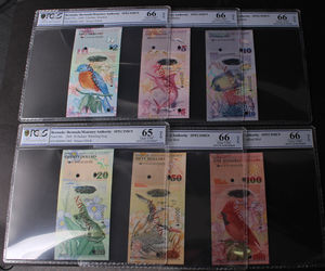 버뮤다 2009년 신권 (하이브리드 폴리머) 지폐 견양권 6종 세트 PCGS 65~66등급 
