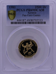 그리스 1981년 유럽 올림픽 금화 PCGS 69등급
