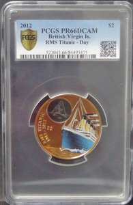버진 아일랜드 2012년 타이타닉 100주년 추모 금도금 동화 (낮/Day) PCGS 66등급