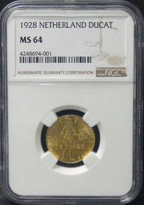 네덜란드 1928년 듀캇 금화 NGC 64등급