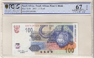 남아프리카공화국 (남아공) 2005년 100란드 지폐 PCGS 67등급