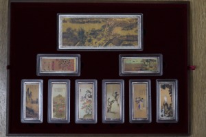 말라위 2006년 고궁박물관 대표 미술 작품 - 청명상하도 (중국 청명절 정경) 색채 사각 은화