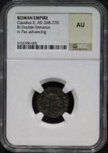 로마 268~270년 황제 클라우디우스 고티쿠스 (Claudius Gothicus) 더블 데나리온 (Double Denarius) 은화 NGC AU 인증