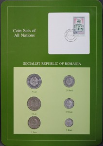 세계의 현행주화 루마니아 1966~1982년 6종 미사용 주화 및 우표첩 세트