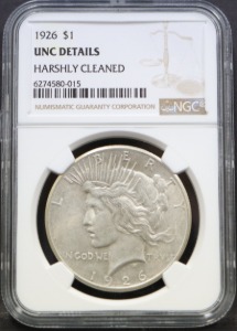 미국 1926년 1$ 피스 달러 미사용 은화 NGC UNC DETAILS