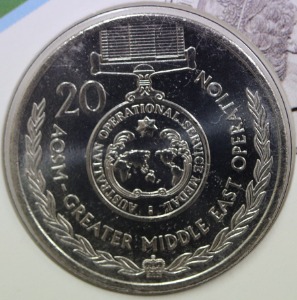 호주 2017년 ANZAC 100주년 20센트 미사용 기념 주화 기념첩 - Operational Service Medal 도안