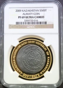 카자흐스탄 2009년 고대 주화 - Almaty Coin 삽입 은화 NGC 69등급