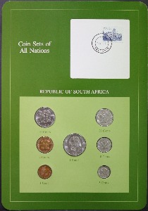 세계의 현행주화 남아프리카(남아공) 1985년 7종 미사용 주화 및 우표첩 세트