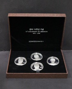 한국조폐공사 2015년 광복 70주년 기념 은메달 4종 세트 (안중근, 김구, 유관순, 김좌진)