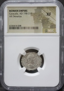로마 198~217년 황제 카라칼라 (Caracalla) 데나리온 (Denarius) 은화 NGC XF 인증