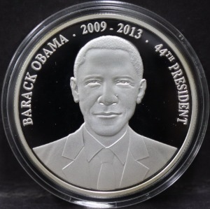 미국 44대 대통령 버락 오바마 기념 은도금 동메달