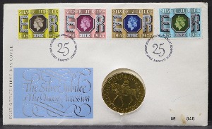 영국 1977년 엘리자베스 여왕 즉위 25주년 (1952~1977년) 기념 쥬빌레 동메달 (초일봉피 포함)