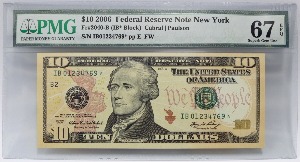 미국 2006년 10$ 10달러 스타 노트 (보충권) PMG 67등급