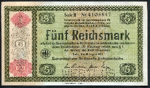 독일 1934년 5마르크 대형 지폐 미사용