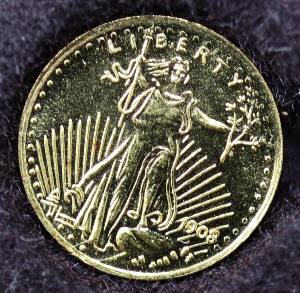 미국 1908년 더블 이글 도안 초소형 미니어쳐 금메달