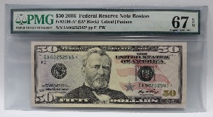 미국 2006년 50$ 50달러 스타 노트 (보충권) PMG 67등급