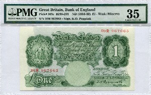 영국 1934~1939년 1파운드 PMG 35등급