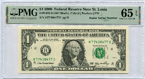 미국 2006년 1달러 레이더 (7740 0477) PMG 65등급