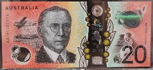 호주 2019년 20달러 폴리머 지폐 AA기호 미사용