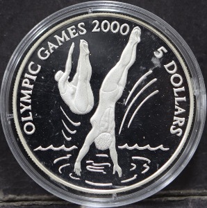 키리바티 1996년 호주 시드니 올림픽 (2000년 유치) 기념 - 다이빙 도안 은화