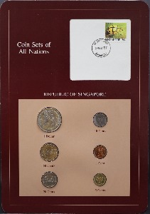 세계의 현행주화 싱가포르 1982~1991년 6종 미사용 주화 및 우표첩 세트