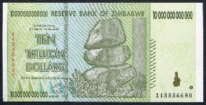 짐바브웨 2008년 10조 달러 미사용
