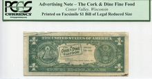 미국 1969년 Cork Dine Food 회사 광고 1$ PCGS 인증
