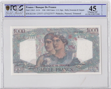 프랑스 1948년 1000프랑 대형 지폐 PCGS 45등급