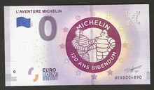 유럽 2018년 0유로 미쉐린맨 120주년 기념 지폐