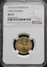 미국 1995년 아틀란타 올림픽 기념 성화 봉송 민트 금화 NGC 69등급
