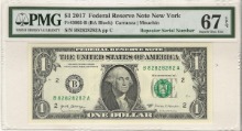 미국 2017년 1달러 이쁜번호 - 리피터 (82828282) PMG 67등급