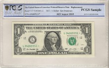 미국 2013년 1달러 - 스타노트 (보충권) 2019년 홍콩 8월 화폐박람회 증정용 PCGS UNC