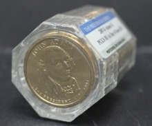 미국 2007년 역대 대통령 2대 존 애덤스 기념 1$ 주화 20개 롤 PCGS BU등급 (첫날 인증 라벨)