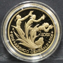 산마리노 2006년 독립국가 1906년 선포 100주년 기념 금화