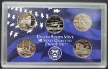 미국 2001년 현행 주화 및 주성립 기념 쿼터 (25센트) 프루프 10종 민트 세트