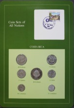 세계의 현행주화 코스타리카 1982~1989년 7종 미사용 주화 및 우표첩 세트